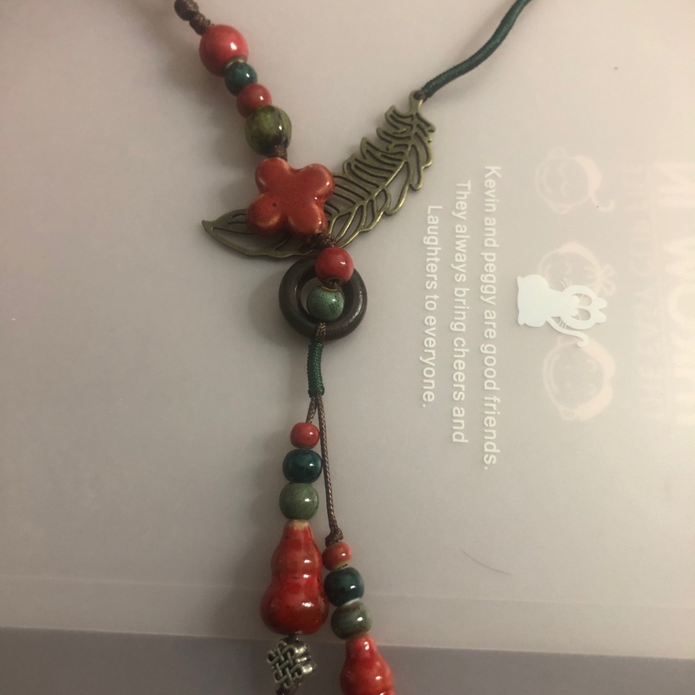 Handmade porcelain necklace sweater chain